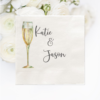 champagne glass cocktail napkins personalized