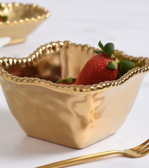gold snack bowl