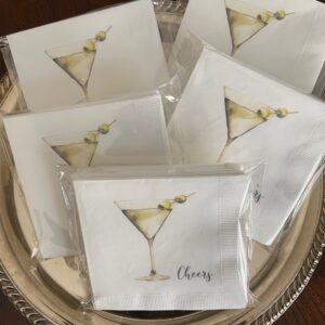 Martini glass cocktial napkins