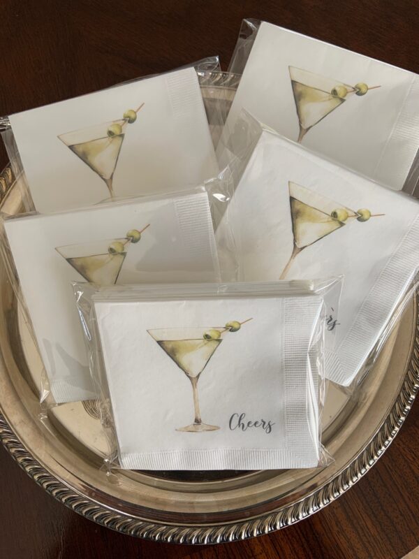 Martini glass cocktial napkins