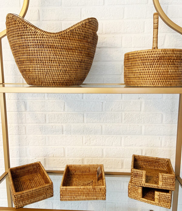 rattan serving pieces from ice bucket shop