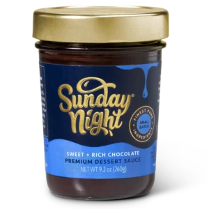 Sunday night foods chocolate sauce