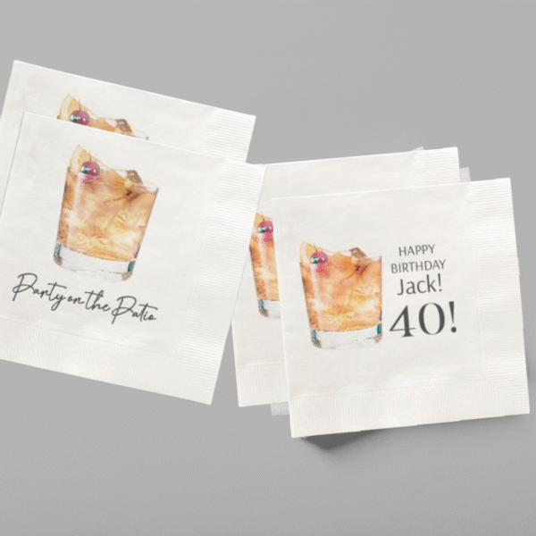 personalized old fashioned cocktail napkins