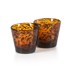 tortoise shell drinking glass