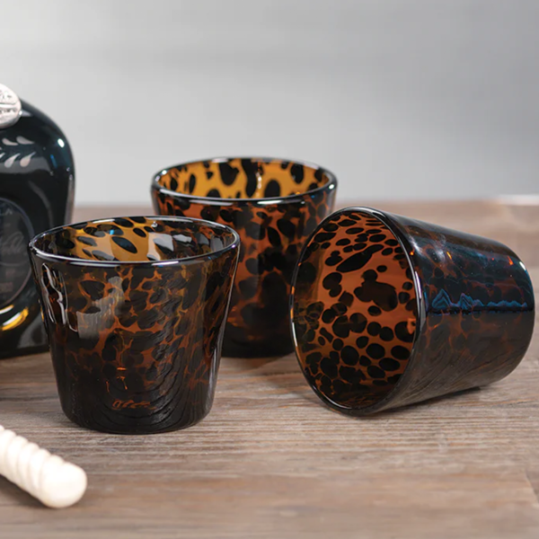 Luxurious tortoise shell cocktail glasses