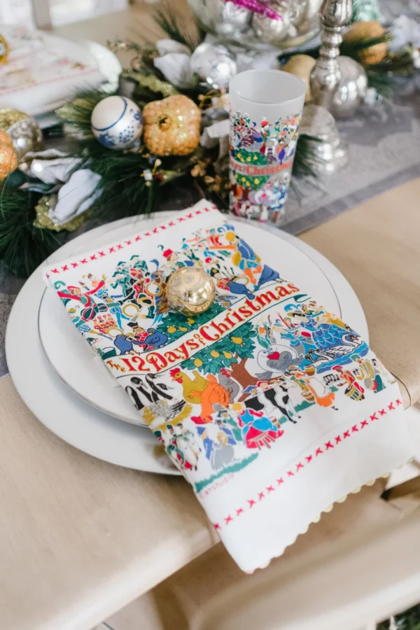 12 days of christmas dish towel