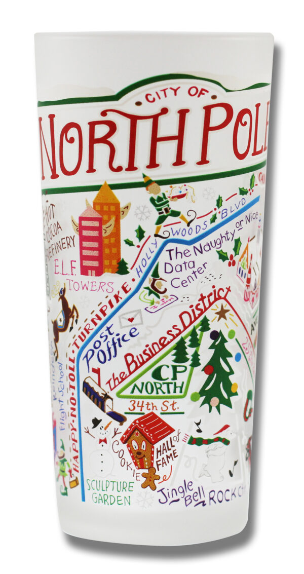 North Pole Christmas Glass