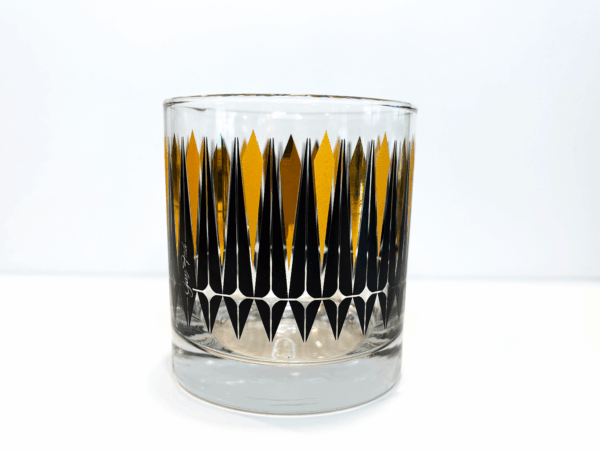 black and gold vintage inspired rocks glass