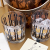 black and gold vintage inspired cocktail glasses